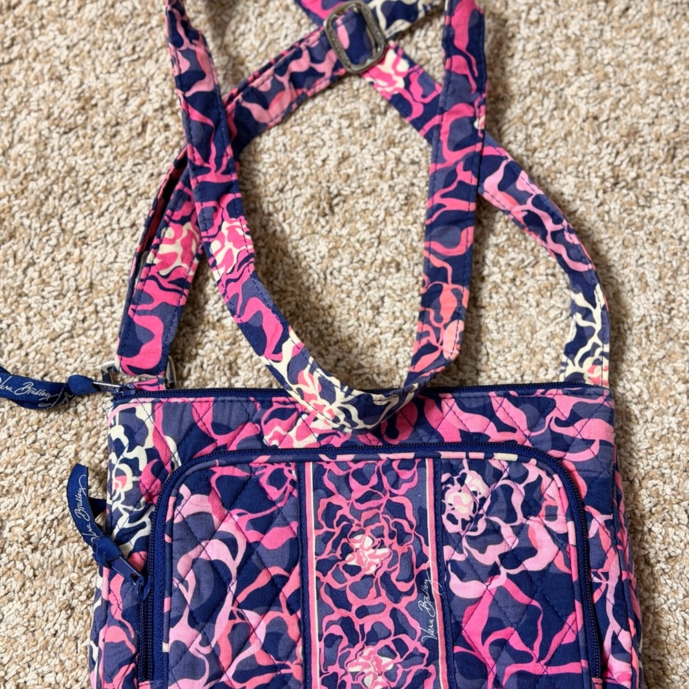 Vera Bradley Pink and Navy Crossbody Bag